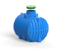 AQUAstay blauer und runder Behälter für Regenwasser