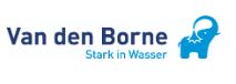 Logo von Van den Borne mit Schrift und Bild in Blau